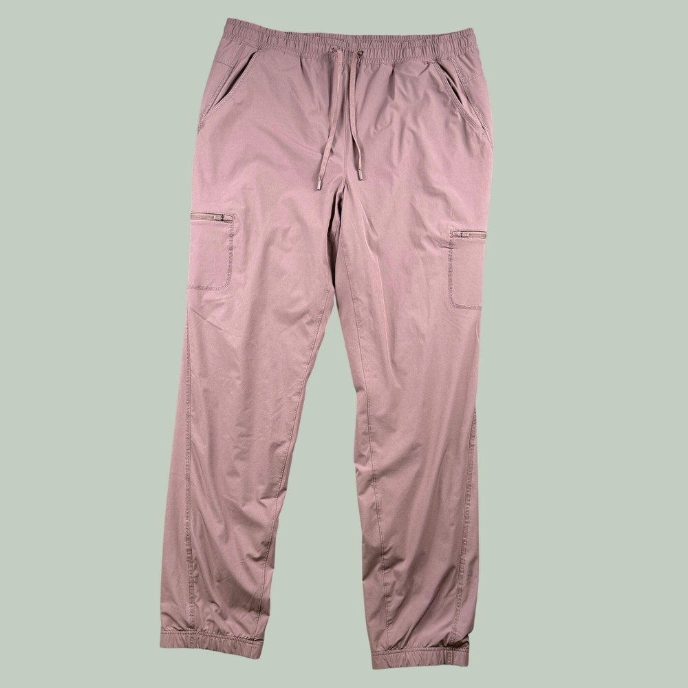 Eddie Bauer Fleece Lined Cargo‎ Jogger Pants Womens T14 Mauve Hiking Gorpcore